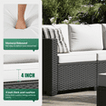 thumbnail image 4 of ClouddWell 4 Seat Outdoor Patio Furniture Set, Patio Conversation Sets with Thick Waterproof Cushions & 2 Ottoman (Beige), 4 of 6