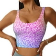 thumbnail image 2 of Uemuo Colorful Glitters Pattern Women's Sports Bra - High Impact Support, Breathable, and Comfortable Athletic Bra for Running, Yoga, and Workouts, 2 of 9