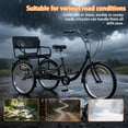 thumbnail image 4 of Adult Tricycle 7 Speed, 24 Inch 3 Wheel Bikes Extended Rear wheelbase Tricycle Wheel Bike w/Rear Basket for Women/Children Seniors Maximum Load 550lbs, 4 of 7