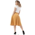 thumbnail image 2 of Mustard High Waist Full Skirt w Pockets - S to 2X - Vintage Inspired at Hey Viv, 2 of 2