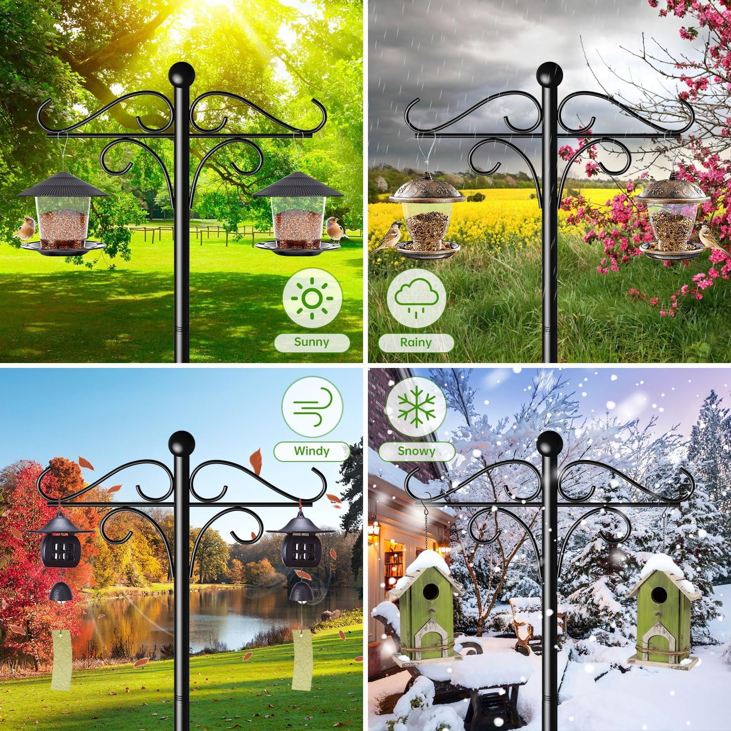 Paddsun 108-Inch Heavy Duty Iron Garden Shepherds Hooks 1PC