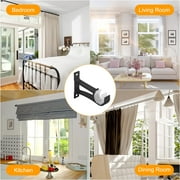 4pcs Curtain Rod Holders, TSV Curved Shower Curtain Rod Holders Wall Ceiling Mount Curtain Rod Brackets Hardware Decorative Drapery Heavy Duty Window Rod Hooks Hangers Curtain Pole Wall Brackets