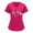 #1 Hot Pink, variant on Lolmot Scrubs for Women Heart Print Nursing Working Uniform Tops Solid Color Short Sleeve V-Neck Loose Blouse Tops Workwear with Pockets