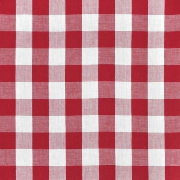 15 Yards Checkered Fabric 60" Wide Gingham Buffalo Check Tablecloth Fabric Decor", (Color: Red)