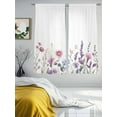 thumbnail image 2 of Spring Flowers Sheer Curtains for Living Room Bedroom Idyllic Lavender Botanical Blossom Motif Sheer Curtains 72 Inch Long 2 Panels Set Light Filtering Curtain Window Treatments Drapes, 2 of 6