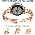 thumbnail image 5 of KOMI Pixel Watch Band for Women Compatible with Google Pixel Watch 2 Band/Pixel 2 Smartwatch Strap Bead Bracelet Removable Fold-over Clasp Rose Gold, 5 of 6