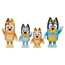 Bluey Family Figure 4-Pack, with Mum Dad Bingo Bluey, Toys for Kids 3-6 Years
