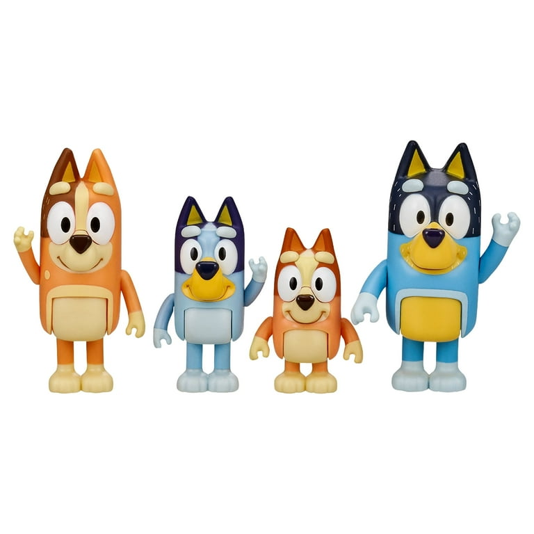 Bluey Bathtime Kit with Hooded Towel, Family Figure 4-Pack, and