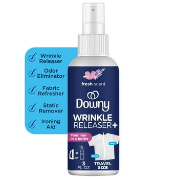 Downy Wrinkle Releaser and Refresher Fabric Spray, Fresh Scent, Travel Size, 3 fl oz