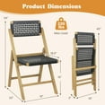 thumbnail image 3 of Gymax 4PCS Folding Chairs w/ Woven Rope Seat & High Back Indonesia Teak Patio, 3 of 5