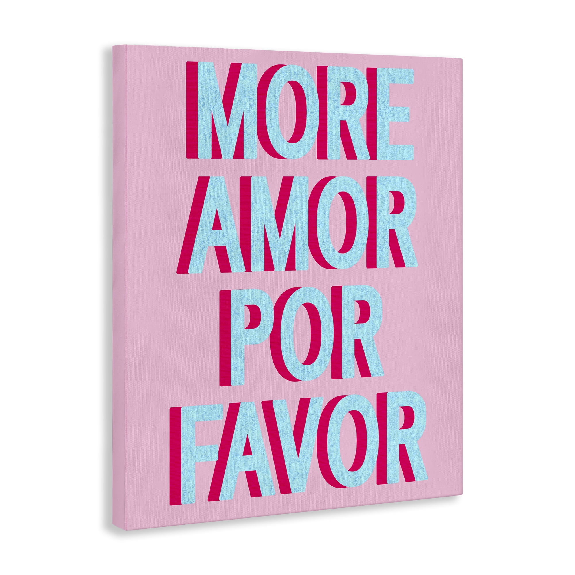 Stupell Industries More Amor Phrase Typography Painting Gallery Wrapped Canvas Art Print Wall Art, 36 x 48