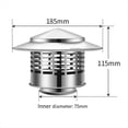thumbnail image 3 of Bouchon de Cheminée Rond en Acier Inoxydable avec Moustiquaire pour Cheminée Extérieure, 1 * Bouchon de Cheminée, Argent, 3 of 7