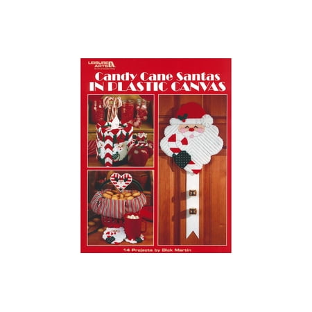 Leisure Arts Candy Cane Santas Plastic Canvas Bk