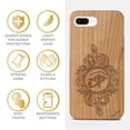 thumbnail image 4 of Case Yard Wooden Case Outside Soft TPU Silicone, Slim Fit Shockproof Wood Protective Phone Cover for Girls Boys Men and Women, Supports Wireless Charging Ra eye snake Design case for iPhone-8-Plus, 4 of 7