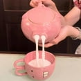 thumbnail image 7 of Pink Piglet Ceramic Teapot and Cup Set,Funny Ceramic Pig Teapots, Creative Water Comes Out of The Pigs Nose Kettle,2025 Funny Christmas Gifts Coffee Cup Pot for Friends and Family, 7 of 7