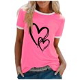 thumbnail image 2 of SMihono Hauts pour Femmes Été Décontracté Mode Féminine Décontracté Imprimé Col Rond Ample Manches Courtes T-shirt Pull Oversize T-shirt pour Femmes 2023, 2 of 4