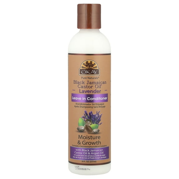 Okay Pure Naturals Black Jamaican Castor Oil® , Leave in Conditioner, Lavender, 8 fl oz (237 ml)