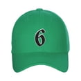 thumbnail image 2 of Daxton Structured Baseball Hat Cap Old English A to Z Letter Number Initial-Kelly, Number 6, 2 of 4