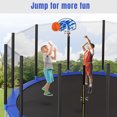 thumbnail image 3 of Noble House 16FT Outdoor Trampoline for Kids with Safety Net, Basketball Hoop and Ladder, Blue Metal Frame, 3 of 9