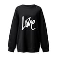 thumbnail image 3 of Guluxicc Sweatshirts for Women Casual Trendy Fashion Cute Valentine's Day Letter Print Tops Long Sleeve Pullover Shirts, Black, L, 3 of 3