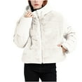 thumbnail image 2 of Black*Friday on Sale ChaoHeng Winter Jackets for Women Women's Colorblock Faux Fur Hooded Puffer Jacket,Short Warm Cotton Coat, 2 of 9