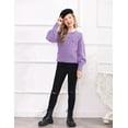 thumbnail image 3 of Oudiya Girls Lantern Sleeve Crew Neck Sweater Cute Pullover Top Jumper Outwear for Kids 5-13 Years, 3 of 6