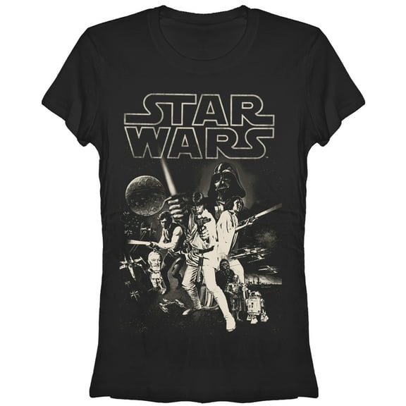 Junior's Star Wars Classic Poster Graphic Tee Black 2X Large