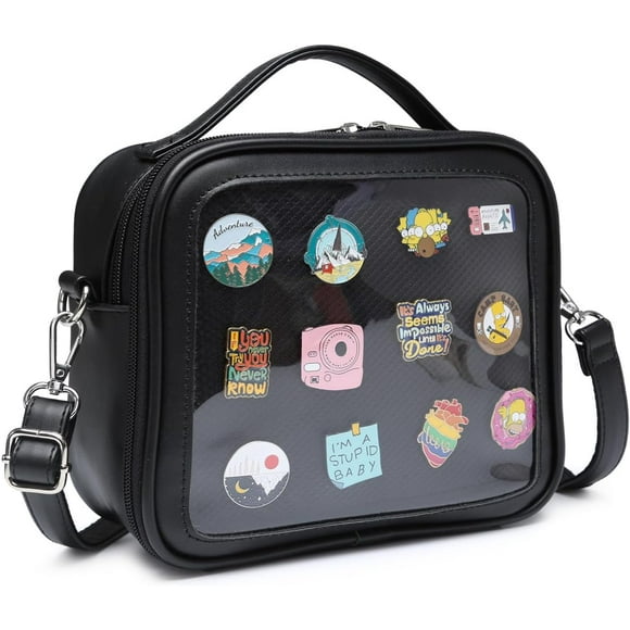 TRAHOO-Leather Ita Backpack Crossbody Bag Messenger Purse JK Uniform Shoulder Bags for Anime Pins Display