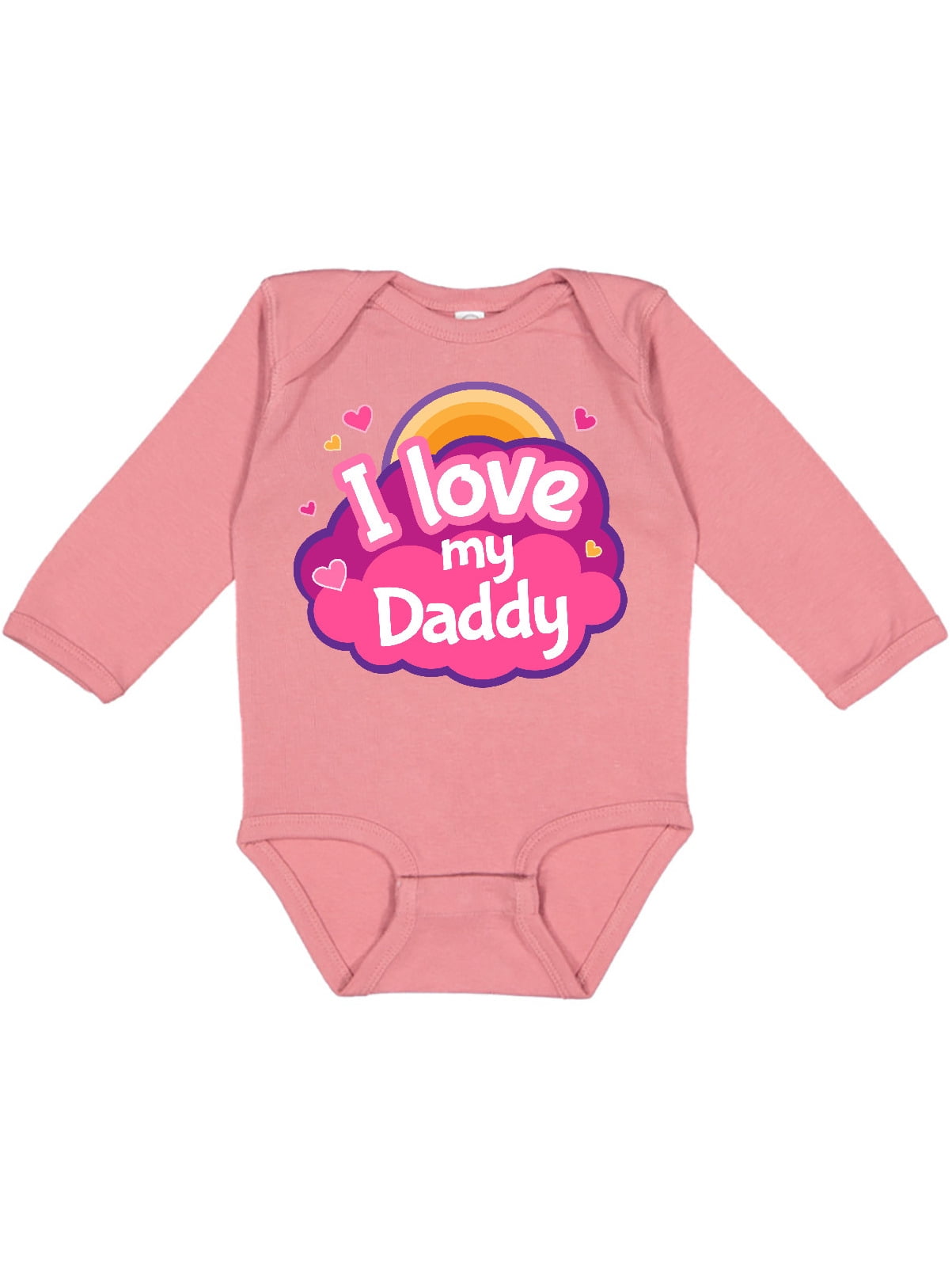 Inktastic I Love My Daddy Girls Newborn Long Sleeve Bodysuit Female Mauve Newborn Walmart Com