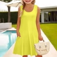 thumbnail image 2 of XXWXYD Girls Summer Dress Sleeveless 𝖥lowy 𝖳iered A-Line Teen Beach Sundress Tank Maxi Dresses Pockets Casual Long Dress Par𝗍y Apparel Sundress, 2 of 6