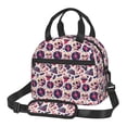 thumbnail image 1 of Xecao Skull lips record Guitar Pattern Thermal Tote Lunch Cooler Bag with Front Utility Pocket Lightweight Insulation Tech Gym Office Commute Ready, 1 of 7