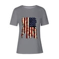 thumbnail image 4 of Brnmxoke July 4th Womens Patriotic Shirt,Teen Girls 4th of July Short Sleeve T-Shirt Trendy USA Print Loose Shirt Stars and Stripes Tees, 4 of 4