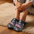 thumbnail image 5 of FUIALDOLG Soft House Slipper for Women Men Skeleton Mushroom Print Warm Closed Toe Indoor Slipper Soft Sole Casual Home Slide Shoes, Size 10.5-11.5, 5 of 7