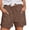 r-1186Brown295, variant on MEZZALL Women Straight Leg Casual Shorts High Waist Sports Loose Casual Fashion Shorts Vacation Solid Color Summer Daily Bottoms