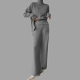 thumbnail image 2 of ShomPort Women's 2 Piece Knit Sets Long Sleeve Pullover Sweater Tops Wide Leg Pant Lounge Outfits, 2 of 5