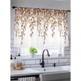 thumbnail image 5 of Sheer Curtains 54 Inch Length 2 Panels Set for Kitchen, Eucalyptus Leaves Semi Sheer Curtains for Windows, Brown Summer Botanical Weeping Voile Window Treatments Rod Pocket Curtain, 5 of 7