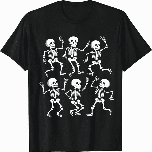 Funny Dancing Skeletons Unisex Graphic Short Sleeve T-Shirt