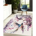 thumbnail image 4 of Hummingbird Decorative Rug, Art Lily Flowers Birds and Color Splashes in Watercolor Painting Style, Quality Carpet for Bedroom Dorm and Living Room, 6 Sizes, Pale Lilac, by Ambesonne, 4 of 4