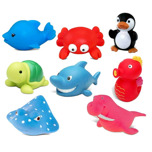 Dollibu Bath Buddies Ocean Critters Rubber Squirter Toys - Dolphin, Sea ...