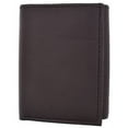 thumbnail image 2 of Men's Lambskin Leather Trifold Center Flap Double ID Credit Card Holder Wallet (Brown), 2 of 6