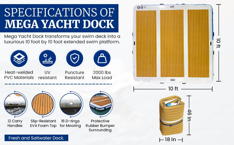 Inflatable Mega Yacht Dock 10x10