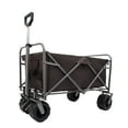 thumbnail image 4 of Heavy Duty Folding Wagon Cart for Outdoor Camping Beach Garden Park | All-Terrain Big Wheels & Foot Brake | Durable Steel Frame | Black Brown | 37.8" L x 24.4" W x 42.5" H, 4 of 8