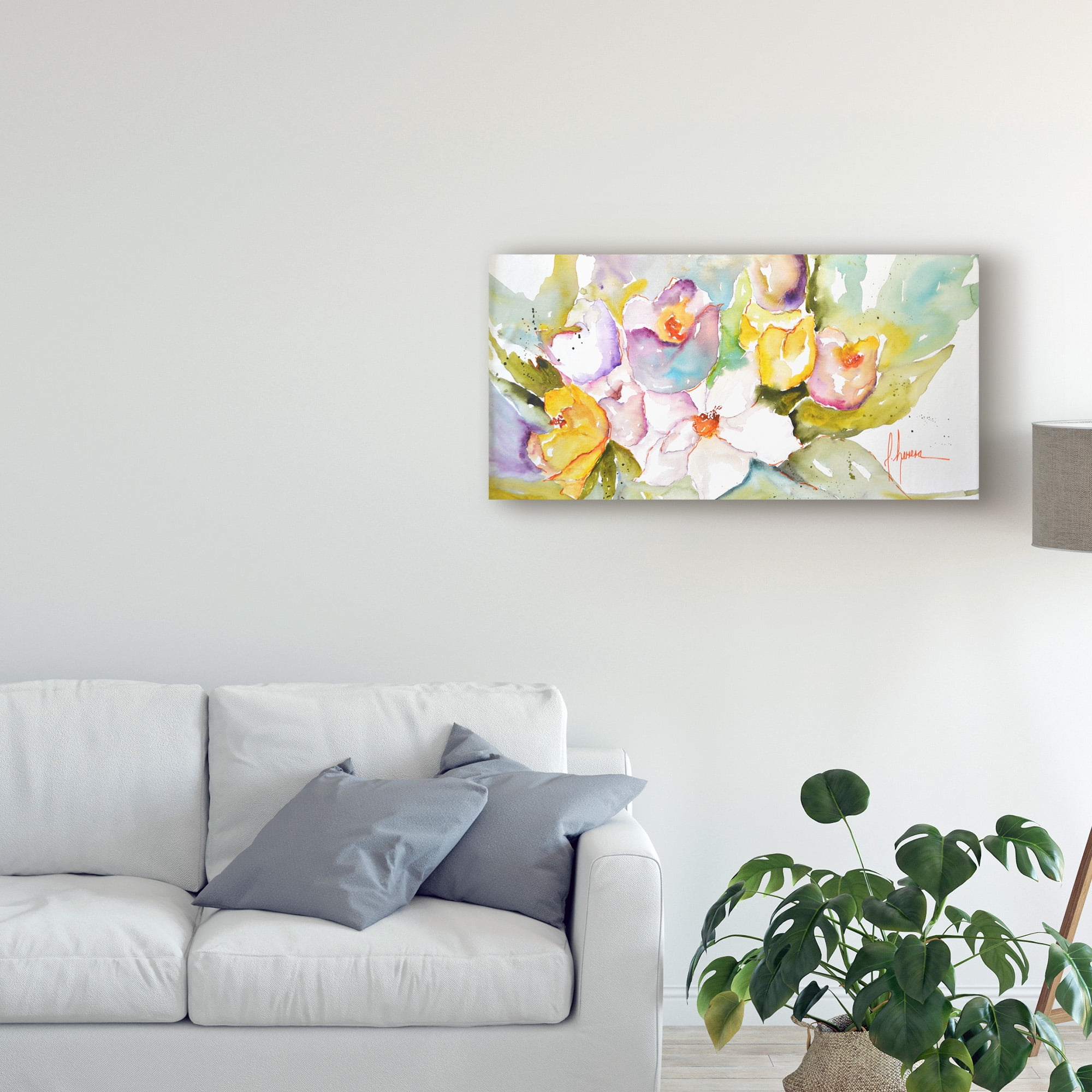 Trademark Fine Art 'Horizontal Flores IV' Canvas Art by Leticia Herrera
