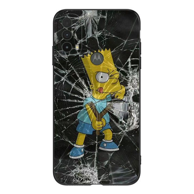 Para Motorola Moto E40 E30 Funda Trasera De Silicona Suave Para MotoE40 MotoE30 Protectora De Tpu Negro Fresco Y De Moda De Dibujos Animados