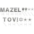 thumbnail image 4 of Vispronet Mazel Tov Yard Signs with Stakes – Each Letter is 18in Tall – Includes Bonus Stars, Balloons, and The Star of David – Weather-Resistant Signs and Steel Stakes (Faux Glitter Silver), 4 of 7