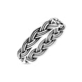 thumbnail image 2 of Intricate Weave Braided Knot Promise Oxidized Rope Band 925 Sterling Silver Size 7, 2 of 5