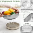 thumbnail image 5 of Coliware Square Colander Set of 3, Stainless Steel Micro-Perforated Sifter Strainers, Metal Drainers for Draining Rinsing Cooking, Mesh Basket, 5 of 8