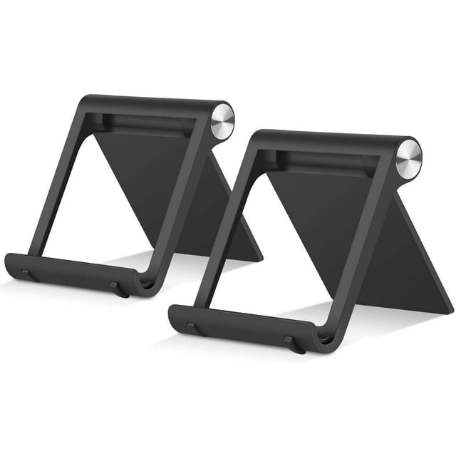 2-piece Tablet Holder, Multi-angle Portable Phone Holder, Compatible with Multiple Models-02-Black