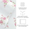 Pink Rose Bunch 4 Piece 100% Cotton Flannel Deep Pocket Sheet Set, Full