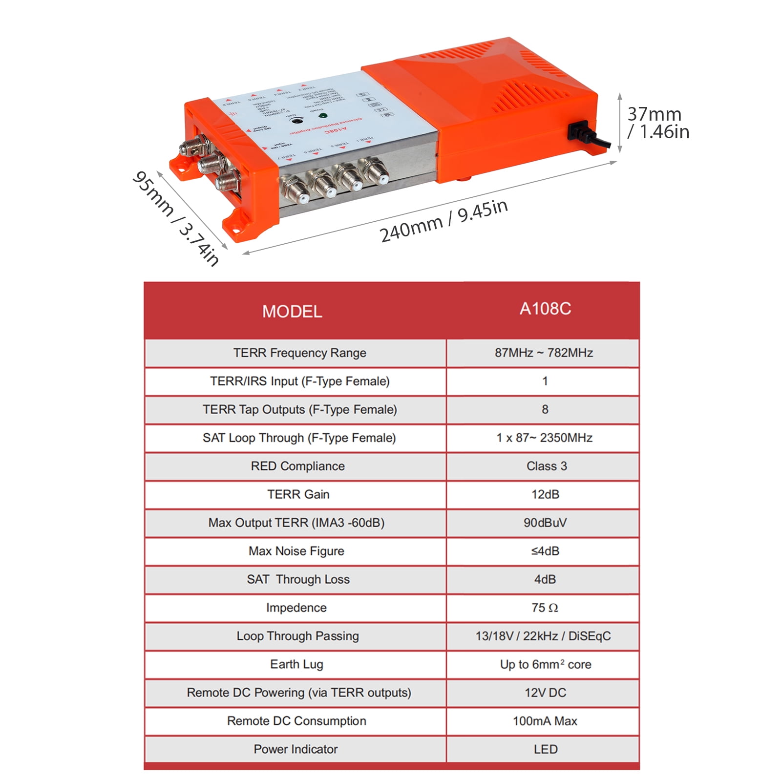 Distribution Amplifier,Amplifier Tv Low Noise Amplifier 87-2350mhz Amplifier Irs 8 Way Tv And Noise Indoor Radio Amplifier Indoor Use Irs Tv Professional 87-2350mhz Tv Way Amplifier